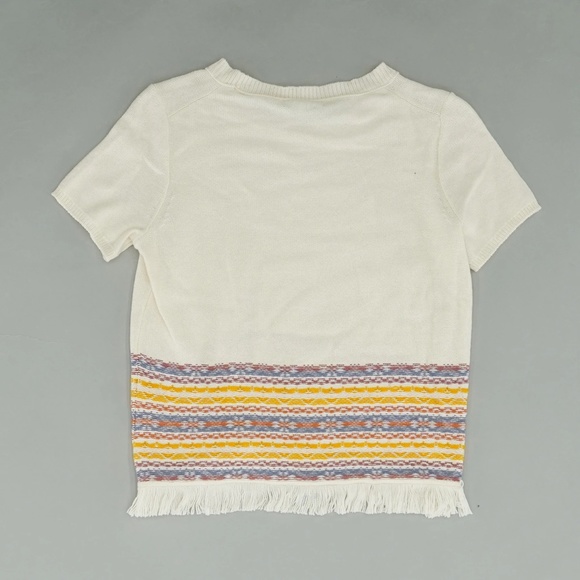 NWT Fringed Jacquard Sweater Tee - Picture 3 of 3